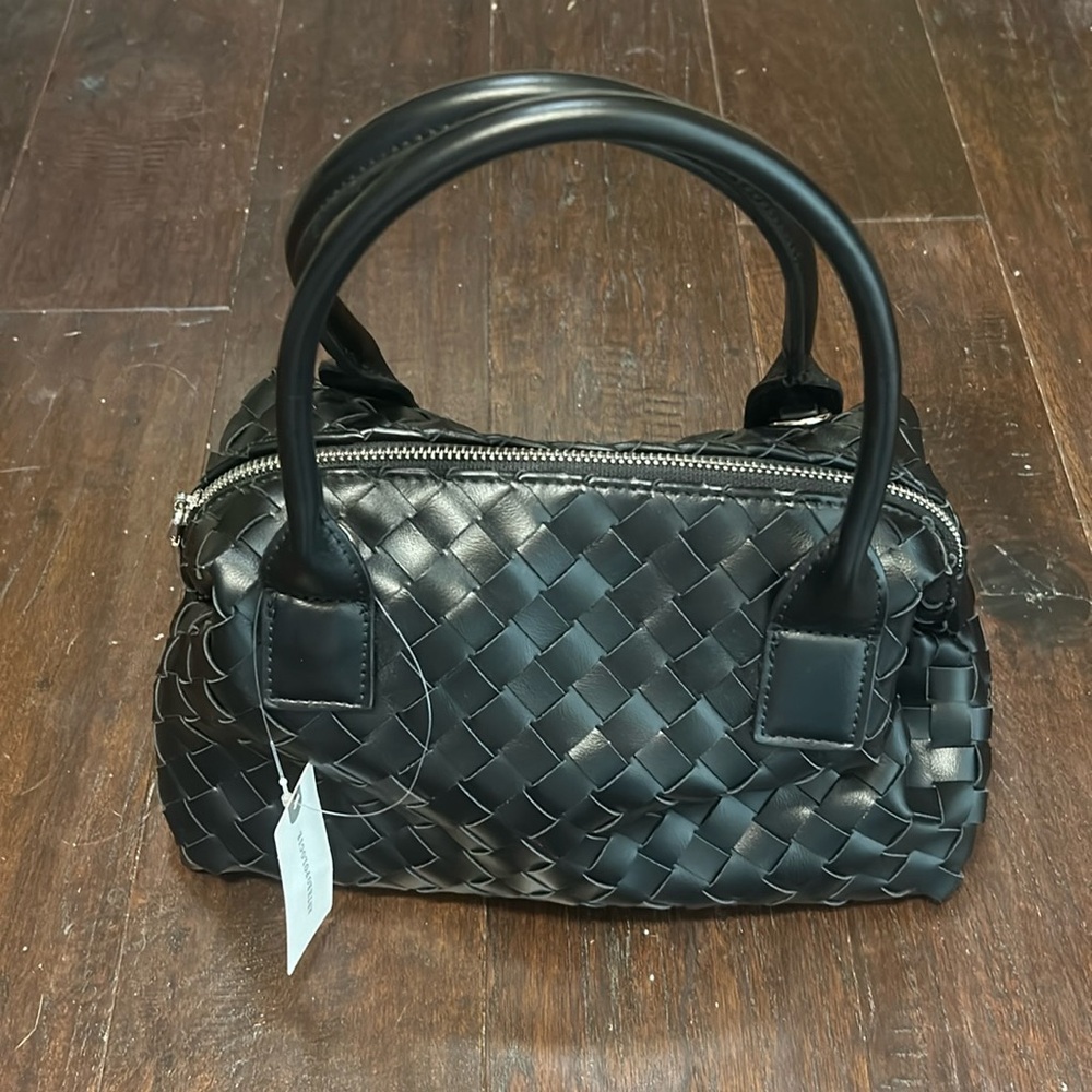 Anthropologie Woven Bowler Bag, NWT